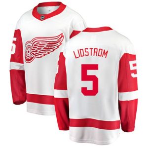 Maend-NHL-Detroit-Red-Wings-Troeje-Nicklas-Lidstrom-5-Breakaway-Hvid-Fanatics-Branded-Ude