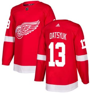 Maend-NHL-Detroit-Red-Wings-Troeje-Pavel-Datsyuk-13-Authentic-Roed-Hjemme