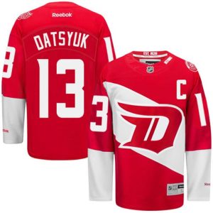 Maend-NHL-Detroit-Red-Wings-Troeje-Pavel-Datsyuk-13-Reebok-Roed-2016-Stadium-Series