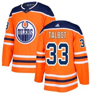 Maend-NHL-Edmonton-Oilers-Troeje-Cam-Talbot-33-Hvid-Hjemme