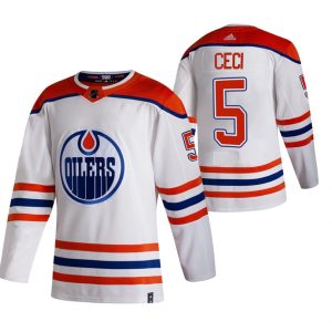 Maend-NHL-Edmonton-Oilers-Troeje-Cody-Ceci-5-Hvid-2021-Reverse-Retro-Special-Edition