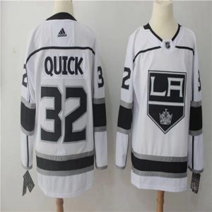 Maend-NHL-Los-Angeles-Kings-Troeje-Jonathan-Quick-32-2018-19-Hvid-Authentic