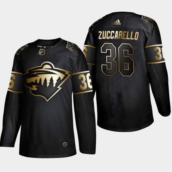 Maend-NHL-Minnesota-Wild-Troeje-Mats-Zuccarello-36-Golden-Edition-Authentic-Sort