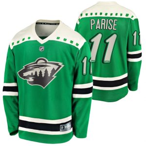 Maend-NHL-Minnesota-Wild-Troeje-Zach-Parise-11-2021-St-Patricks-Day-Groen-Breakaway