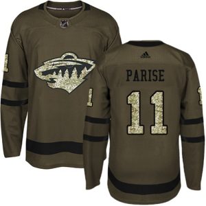 Maend-NHL-Minnesota-Wild-Troeje-Zach-Parise-11-Authentic-Groen-Salute-to-Service