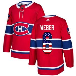 Maend-NHL-Montreal-Canadiens-Troeje-Shea-Weber-6-Roed-USA-Flag-Fashion-Authentic