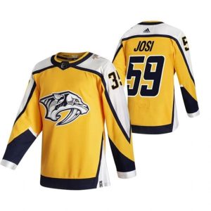 Maend-NHL-Nashville-Predators-Troeje-Roman-Josi-59-2022-Reverse-Retro-Gul-Authentic