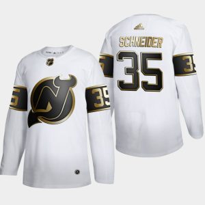 Maend-NHL-New-Jersey-Devils-Troeje-Cory-Schneider-35-Golden-Edition-Hvid-Authentic