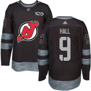 Maend-NHL-New-Jersey-Devils-Troeje-Taylor-Hall-9-1917-2017-100th-Anniversary-Sort-Authentic