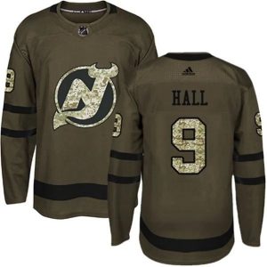 Maend-NHL-New-Jersey-Devils-Troeje-Taylor-Hall-9-Camo-Groen-Authentic