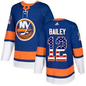 Maend-NHL-New-York-Islanders-Troeje-Josh-Bailey-12-Authentic-Royal-Blaa-USA-Flag-Fashion