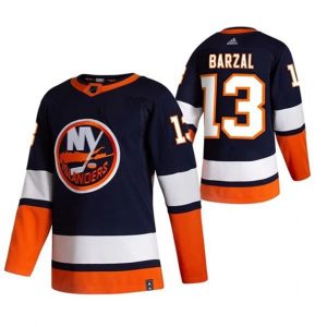 Maend-NHL-New-York-Islanders-Troeje-Mathew-Barzal-13-2022-Reverse-Retro-Blaa-Authentic