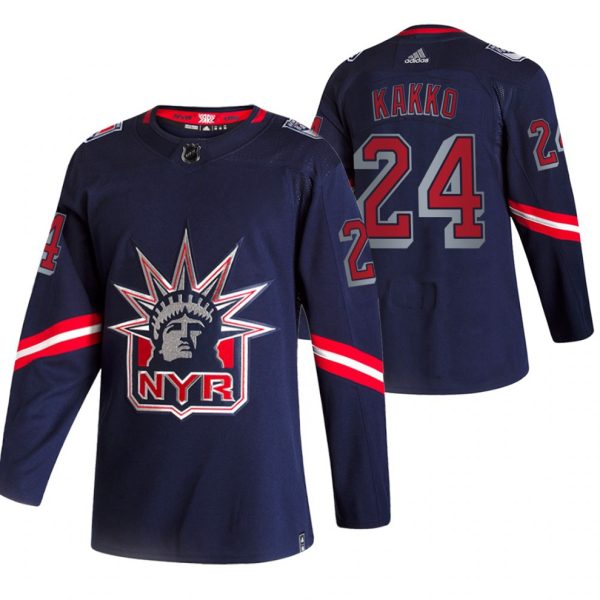 Maend-NHL-New-York-Rangers-Troeje-Kaapo-Kakko-24-2021-Reverse-Retro-Special-Edition-Authentic-Navy