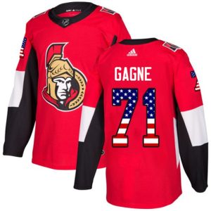 Maend-NHL-Ottawa-Senators-Troeje-Gabriel-Gagne-71-Authentic-Roed-USA-Flag-Fashion