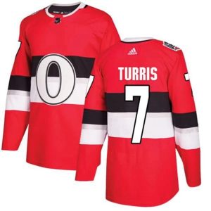 Maend-NHL-Ottawa-Senators-Troeje-Kyle-Turris-7-Roed-2017-100-Classic-Authentic