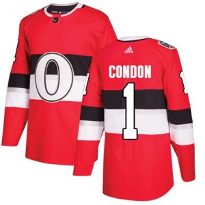 Maend-NHL-Ottawa-Senators-Troeje-Mike-Condon-1-Authentic-Roed-2017-100-Classic