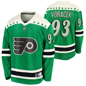 Maend-NHL-Philadelphia-Flyers-Troeje-Jakub-Voracek-93-2021-St-Patricks-Day-Groen-Breakaway