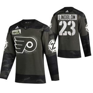 Maend-NHL-Philadelphia-Flyers-Troeje-Oskar-Lindblom-23-Camo-2021-Military-Night-Authentic-Limited