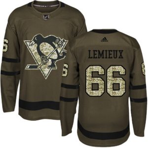 Maend-NHL-Pittsburgh-Penguins-Troeje-Mario-Lemieux-66-Authentic-Groen-Salute-to-Service