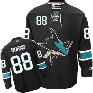 Maend-NHL-San-Jose-Sharks-Troeje-Brent-Burns-88-Reebok-Sort-Third