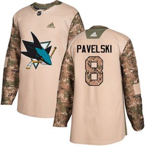 Maend-NHL-San-Jose-Sharks-Troeje-Joe-Pavelski-8-Authentic-Camo-Veterans-Day-Practice