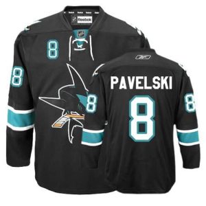 Maend-NHL-San-Jose-Sharks-Troeje-Joe-Pavelski-8-Reebok-Sort-Third