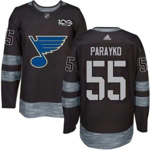 Maend-NHL-St.-Louis-Blues-Troeje-Colton-Parayko-55-1917-2017-100th-Anniversary-Sort-Authentic