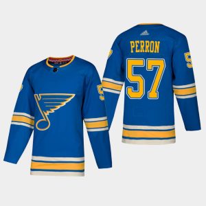 Maend-NHL-St.-Louis-Blues-Troeje-David-Perron-57-2018-19-Blaa-Authentic-Heritage-Alternate
