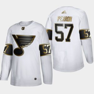 Maend-NHL-St.-Louis-Blues-Troeje-David-Perron-57-Golden-Edition-Hvid-Authentic