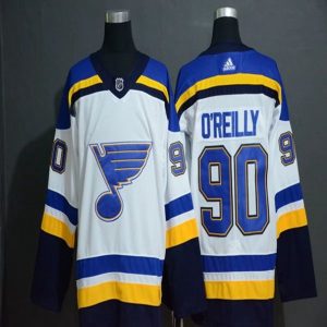 Maend-NHL-St.-Louis-Blues-Troeje-Ryan-OReilly-90-2018-19-Hvid-Authentic