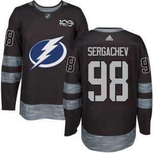 Maend-NHL-Tampa-Bay-Lightning-Troeje-Mikhail-Sergachev-98-Authentic-Sort-1917-2017-100th-Anniversary