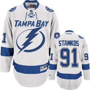 Maend-NHL-Tampa-Bay-Lightning-Troeje-Steven-Stamkos-91-Reebok-Hvid-Ude