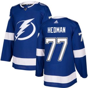 Maend-NHL-Tampa-Bay-Lightning-Troeje-Victor-Hedman-77-Authentic-Royal-Blaa-Hjemme