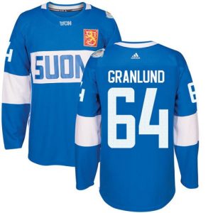 Maend-NHL-Team-Finland-Troeje-64-Mikael-Granlund-Authentic-Blaa-Ude-2016-World-Cup