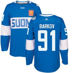 Maend-NHL-Team-Finland-Troeje-91-Aleksander-Barkov-Authentic-Blaa-Ude-2016-World-Cup