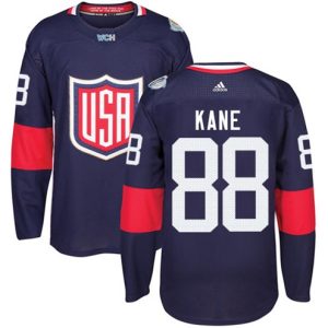 Maend-NHL-Team-USA-Troeje-88-Patrick-Kane-Authentic-Navy-Blaa-Ude-2016-World-Cup-Hockey