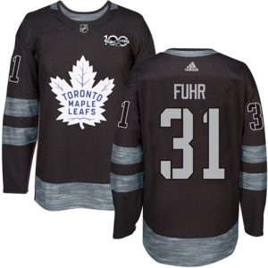 Maend-NHL-Toronto-Maple-Leafs-Troeje-Grant-Fuhr-31-Authentic-Sort-1917-2017-100th-Anniversary