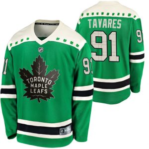 Maend-NHL-Toronto-Maple-Leafs-Troeje-John-Tavares-91-Groen-2020-St-Paddys-Day-Breakaway