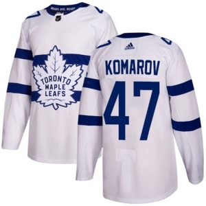 Maend-NHL-Toronto-Maple-Leafs-Troeje-Leo-Komarov-47-Authentic-Hvid-2018-Stadium-Series
