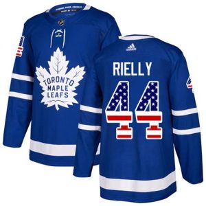 Maend-NHL-Toronto-Maple-Leafs-Troeje-Morgan-Rielly-44-Blaa-USA-Flag-Fashion-Authentic