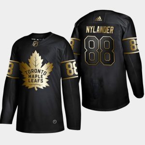 Maend-NHL-Toronto-Maple-Leafs-Troeje-William-Nylander-88-Golden-Edition-Sort-Authentic