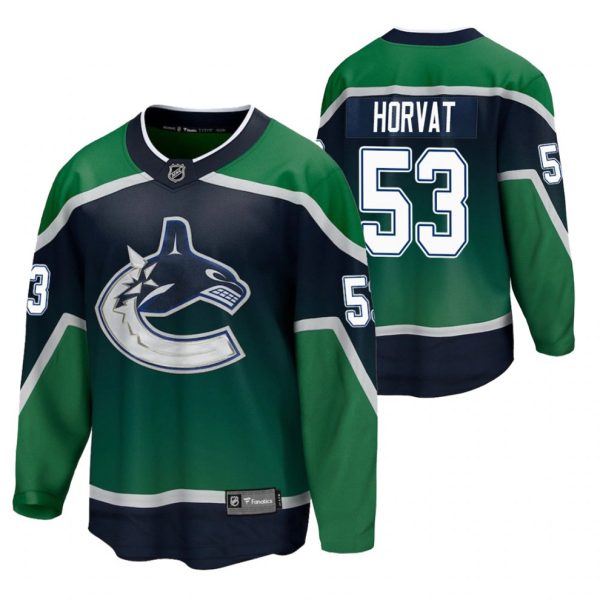 Maend-NHL-Vancouver-Canucks-Troeje-Bo-Horvat-53-2021-Special-Edition-Groen