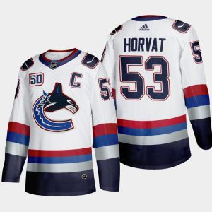 Maend-NHL-Vancouver-Canucks-Troeje-Bo-Horvat-53-Throwback-Hvid-2000s-Vintage-Authentic-Player