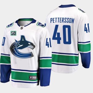 Maend-NHL-Vancouver-Canucks-Troeje-Elias-Pettersson-40-50th-Anniversary-Hvid-Ude