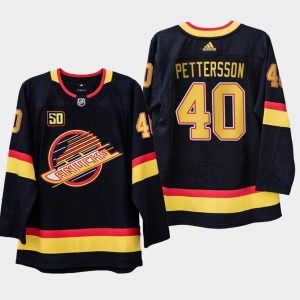 Maend-NHL-Vancouver-Canucks-Troeje-Elias-Pettersson-40-50th-Anniversary-Sort-1989-Flying-Skate