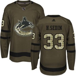 Maend-NHL-Vancouver-Canucks-Troeje-Henrik-Sedin-33-Authentic-Groen-Salute-to-Service