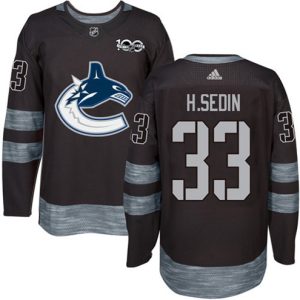 Maend-NHL-Vancouver-Canucks-Troeje-Henrik-Sedin-33-Authentic-Sort-1917-2017-100th-Anniversary