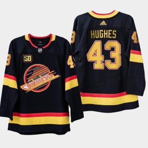 Maend-NHL-Vancouver-Canucks-Troeje-Quinn-Hughes-43-50th-Anniversary-Sort-1989-Flying-Skate