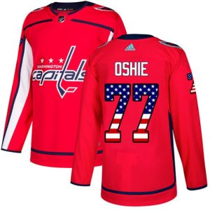 Maend-NHL-Washington-Capitals-Troeje-T.J.-Oshie-77-Authentic-Roed-USA-Flag-Fashion