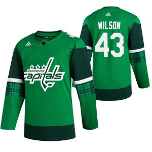 Maend-NHL-Washington-Capitals-Troeje-Tom-Wilson-43-Groen-2020-St-Paddys-Day